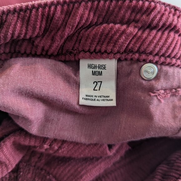 BDG by Urban Outfitters Straight Leg High-Rise Mom Corduroy Pants Maroon | 27 - Picture 6 of 6